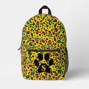 Sac À Dos Imprimé Impression léopard arc-en-ciel Patte noire Jaune T
