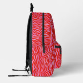 Sac À Dos Imprimé Impression rose et rouge chaud | Monogramme (Gauche)