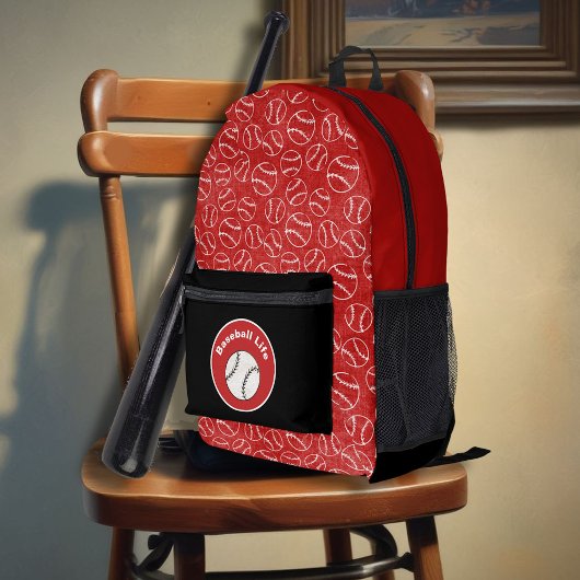 Sac À Dos Imprimé Impression rouge baseball