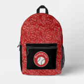 Sac À Dos Imprimé Impression rouge baseball (Recto)