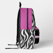 Sac À Dos Imprimé Impression Zebra personnalisée et rose chaud (Gauche)