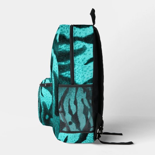 Sac À Dos Imprimé Impression Zebra turquoise (Droite)