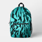 Sac À Dos Imprimé Impression Zebra turquoise (Recto)