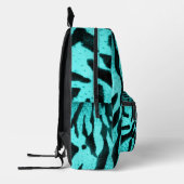 Sac À Dos Imprimé Impression Zebra turquoise (Gauche)