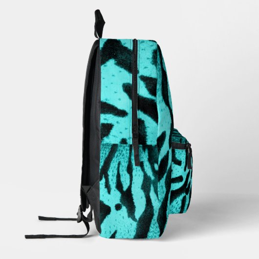 Sac À Dos Imprimé Impression Zebra turquoise (Gauche)