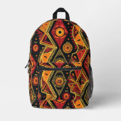 Sac À Dos Imprimé Imprimante africaine - Noir, rouge jaune Motif Abs (Recto)