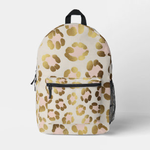 Sac À Dos Imprimé Imprimé chic léopard doré et rose pastel Animal