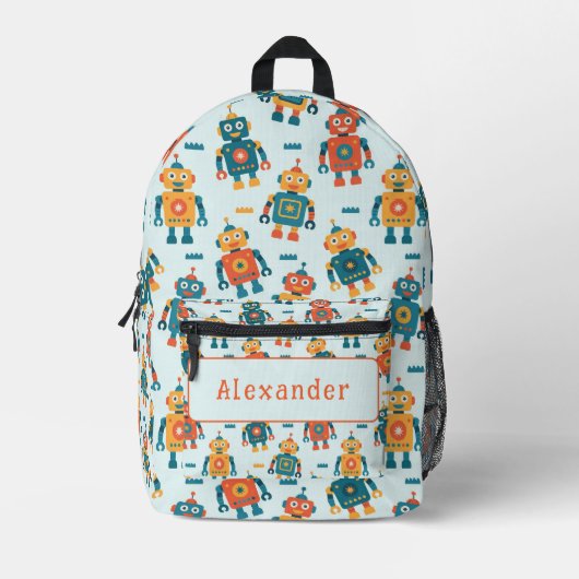 Sac À Dos Imprimé Imprimé de robot personnalisable mignon (Recto)