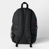 Sac À Dos Imprimé Imprimé Léopard Bleu Foncé Monogramme Nom (Verso)