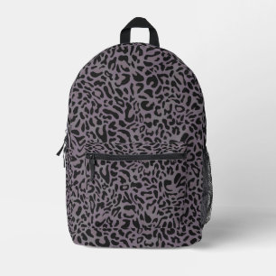 Sac À Dos Imprimé Imprimé léopard gris foncé et charbon de bois atté