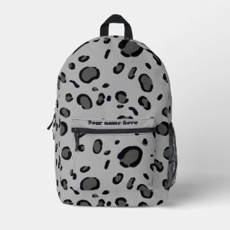 Sac À Dos Imprimé Imprimé Léopard Moderne Monochrome Nom Personnalis