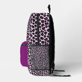 Sac À Dos Imprimé Imprimé Léopard Violet Monogramme Nom Retour à l'é (Droite)