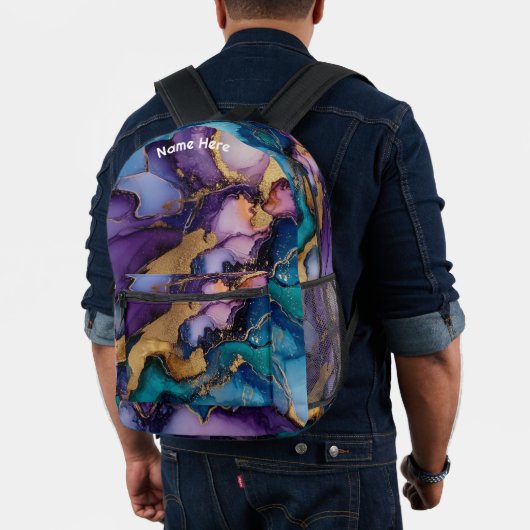 Sac À Dos Imprimé Imprimé partout Agate violette personnalisée avec (Insitu (Modèle))