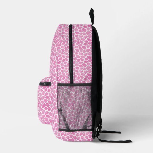 Sac À Dos Imprimé Imprimer Giraffe rose mignonne | Monogramme (Droite)