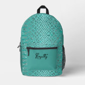 Sac À Dos Imprimé Imprimer Safari Turquoise (Recto)