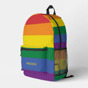 Sac À Dos Imprimé Indicateur Rainbow du nom personnalisé