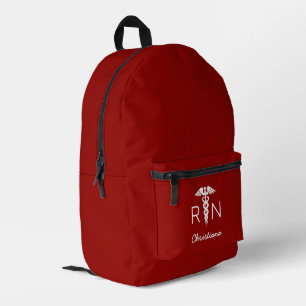 Sac À Dos Imprimé Infirmière inscrite à la RN sur mesure Ruby Red