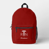 Sac À Dos Imprimé Infirmière inscrite à la RN sur mesure Ruby Red (Recto)