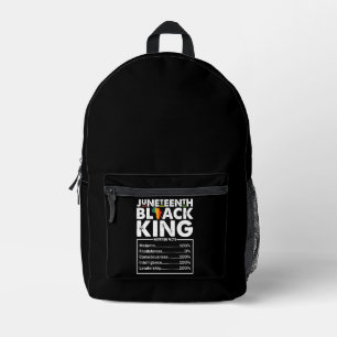 Sac À Dos Imprimé Informations nutritionnelles Juneteenth Black King