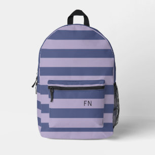 Sac À Dos Imprimé Initiales de monogramme mignonnes et bandes violet