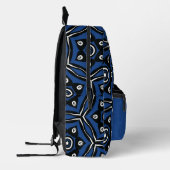 Sac À Dos Imprimé Initiales du monogramme cool unique en bleu et noi (Gauche)