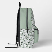 Sac À Dos Imprimé Initiales monogramme verdure feuilles botanique  (Gauche)