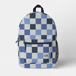 Sac À Dos Imprimé Initiales Monogrammes en carton bleu neutre pour h
