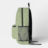 Sac À Dos Imprimé Initiales simples de monogramme vert Polka Point (Droite)