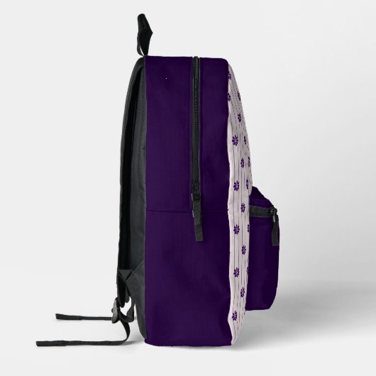Sac À Dos Imprimé Initiales Violet & Brousses - Fleurs violettes (Gauche)