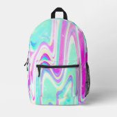 Sac À Dos Imprimé Iridescente Holographique Liquide Swirl (Recto)