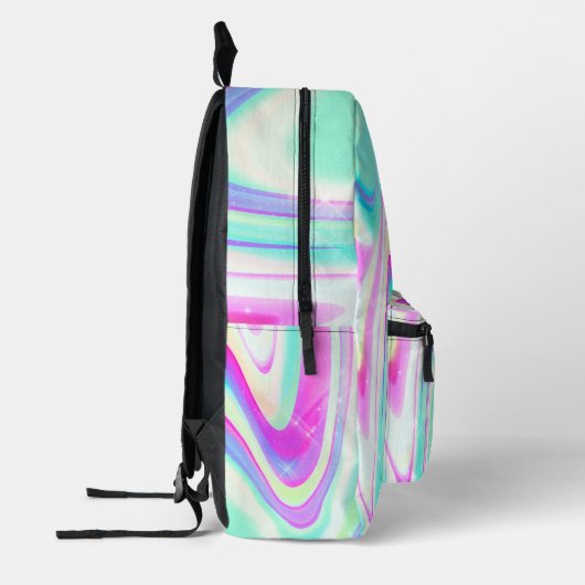 Sac À Dos Imprimé Iridescente Holographique Liquide Swirl (Gauche)