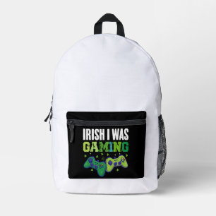 Sac À Dos Imprimé Irlandais Je Jouais Jour de la Saint Patrick Gamer