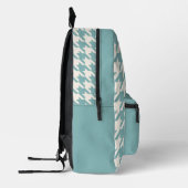 Sac À Dos Imprimé Ivory Turquoise Blue Seafoam Green Houndstooth Mot (Gauche)