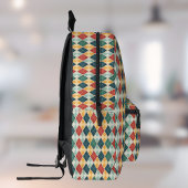 Sac À Dos Imprimé Jacquard Arlequin Retro Red Gold Green Monogram