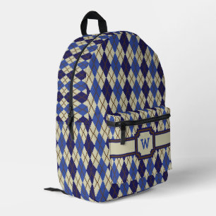 Sac À Dos Imprimé Jacquard de Scone aux bleuets