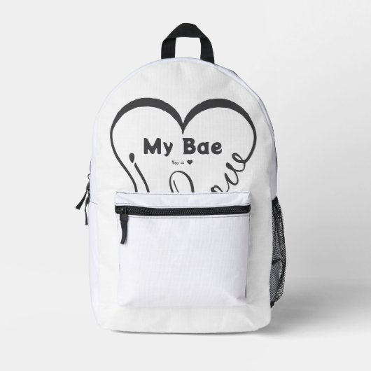 Sac À Dos Imprimé J'adore mon chéri • Vous = ♥ (Recto)