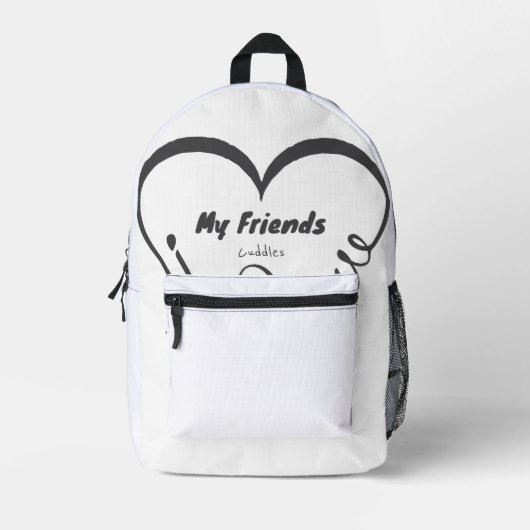 Sac À Dos Imprimé J'aime mes amis - Câlins (Recto)