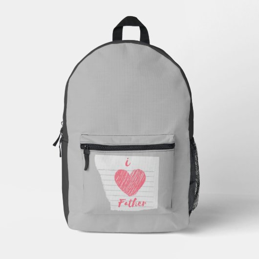 Sac À Dos Imprimé j'aime mon père (Recto)