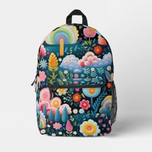Sac À Dos Imprimé Jardin Arc-en-Ciel Fantaisiste Motif Floral Fantas
