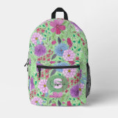 Sac À Dos Imprimé Jardin Artistique Coloré Enchantant (Recto)