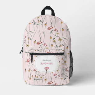 Sac À Dos Imprimé Jardin de fleurs sauvages délicates, soyez toujour