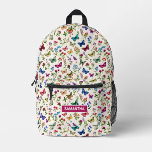 Sac À Dos Imprimé Jardin de papillons personnalisé