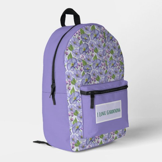 Sac À Dos Imprimé Jardin de pensées violettes (Coin arrière gauche)