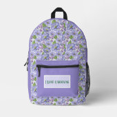 Sac À Dos Imprimé Jardin de pensées violettes (Recto)