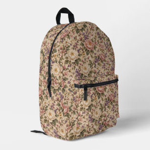 Sac À Dos Imprimé Jardin de roses botaniques vintage et motif papill