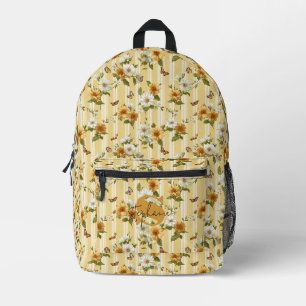 Sac À Dos Imprimé Jardin de tournesols dorés et de papillons à rayur