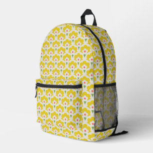 Sac À Dos Imprimé Jardin Fleur Jaune Retro Motif