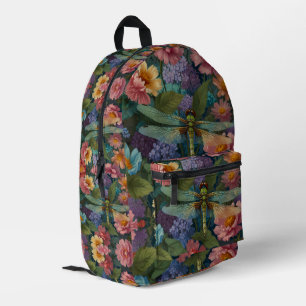Sac À Dos Imprimé Jardin floral pastel vintage bohème chic libellule
