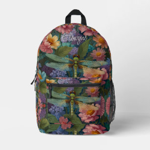 Sac À Dos Imprimé Jardin floral pastel vintage bohème chic libellule