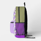 Sac À Dos Imprimé Jardin Floral Violet Nom personnalisé Initiale (Droite)